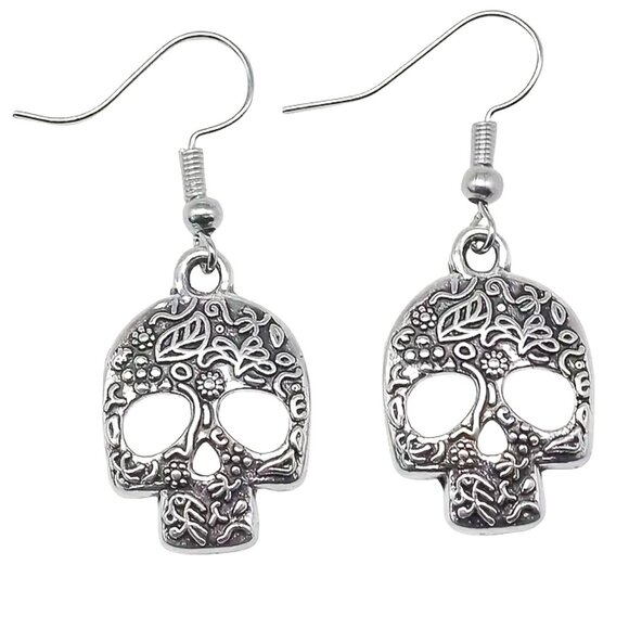 🌺 🌺 🌺 Gothic Skull Earrings - Picture 1 of 5